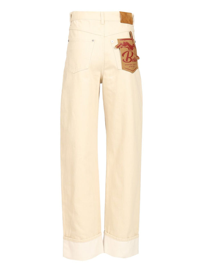 Bottega Veneta Contrast Cuff Jeans - White | e3b86739588f208029090038361eddd0d342e2e9