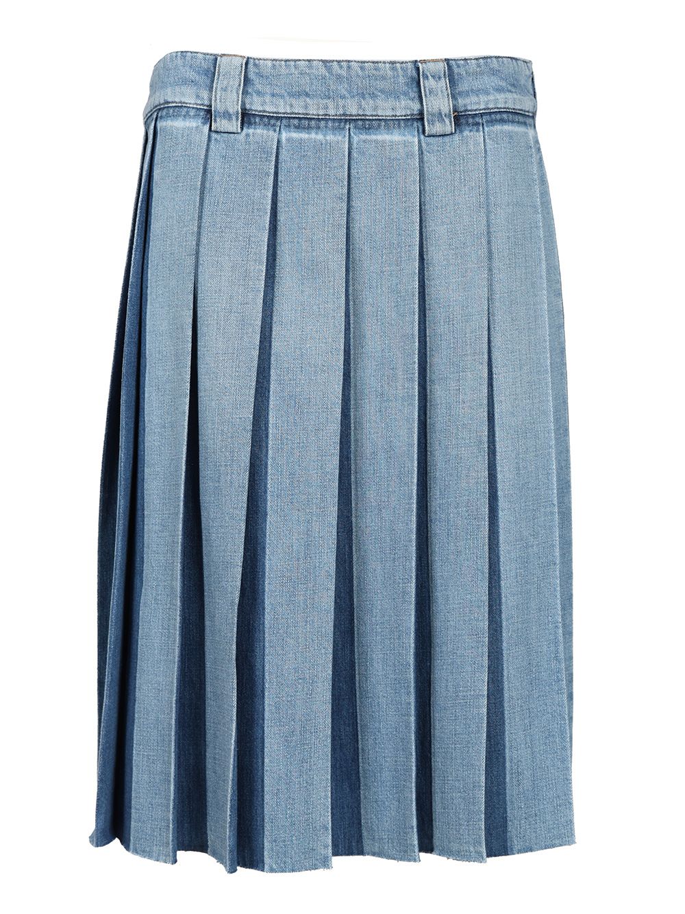 Miu Miu Pleated Denim Skirt Skirts - Light blue | b1cf1a14f68bfd079969851a80f0cb99e0f06e80