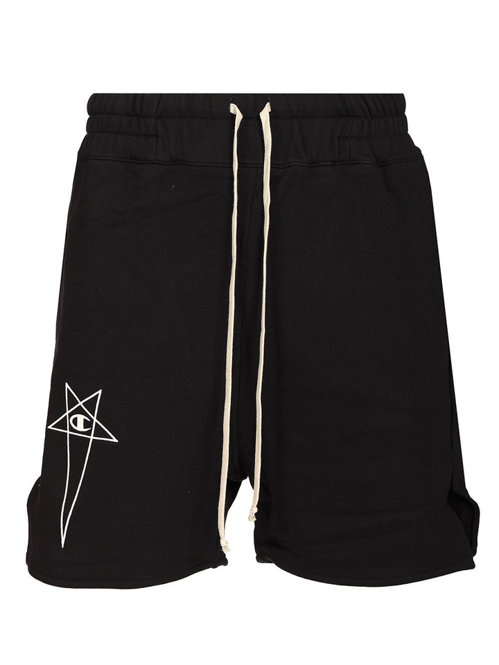 Rick Owens X Champion Cotton Shorts Trousers - Black | da00c3568cdadd134fd5b7f44cc6b271a2ce996d