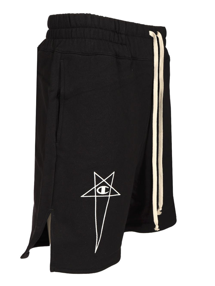 Rick Owens X Champion Cotton Shorts Trousers - Black | e65d9ad3e77100d15a3e21ebe194bb39db138882