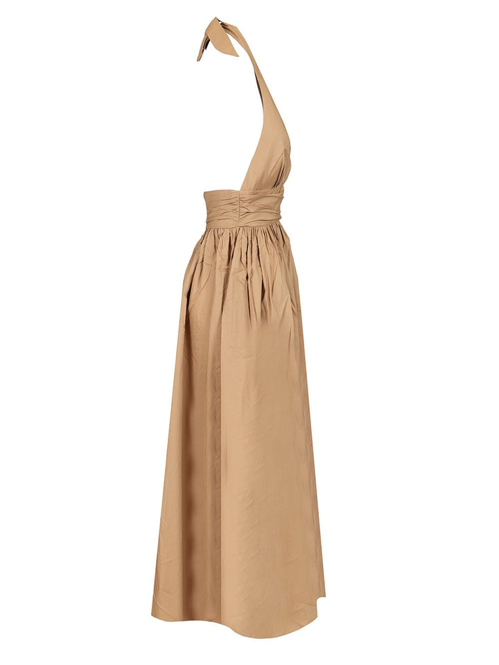 Matteau Deep V-Neck Dress Dresses - Beige | e40685f9fb5d5fa47dd3e2b2908157dc8e11a91f