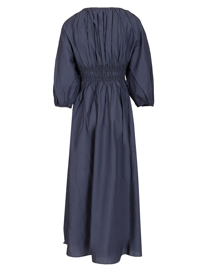 Matteau Shirred Plunge Button Dress Dresses - Blue | c79eb5ec6b0e20a38ccf4bdd9533fd6c8031e1ba