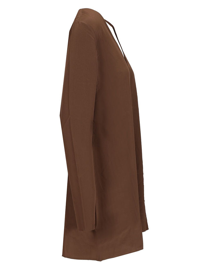 Matteau Deep V-Neck Mini Dress Dresses - Brown | a1b275bacc6916db48d57b57ba7e8971e51b07ad