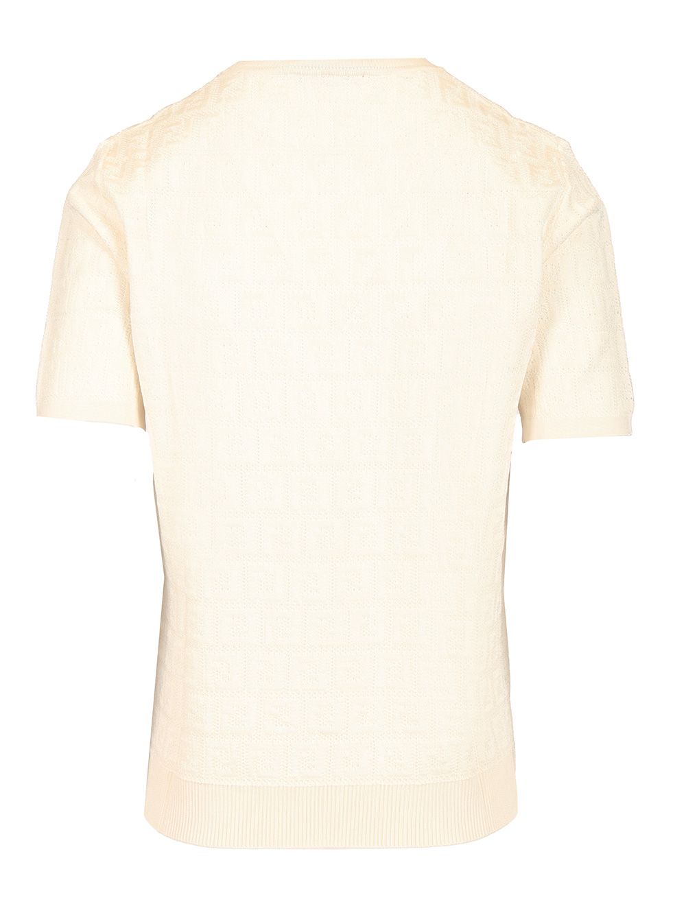 Fendi Ff Cotton And Viscose Sweater Knitwear - White | e17904e9b14076cfb44ef016f1e0cef3fc7051ed