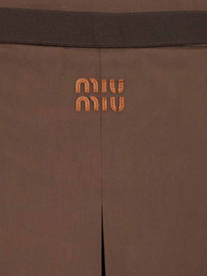 Miu Miu Gabardine Mini Skirt Skirts - Brown | 5778cdac4fbfb3f37ba3a94e18bae15e750023d0