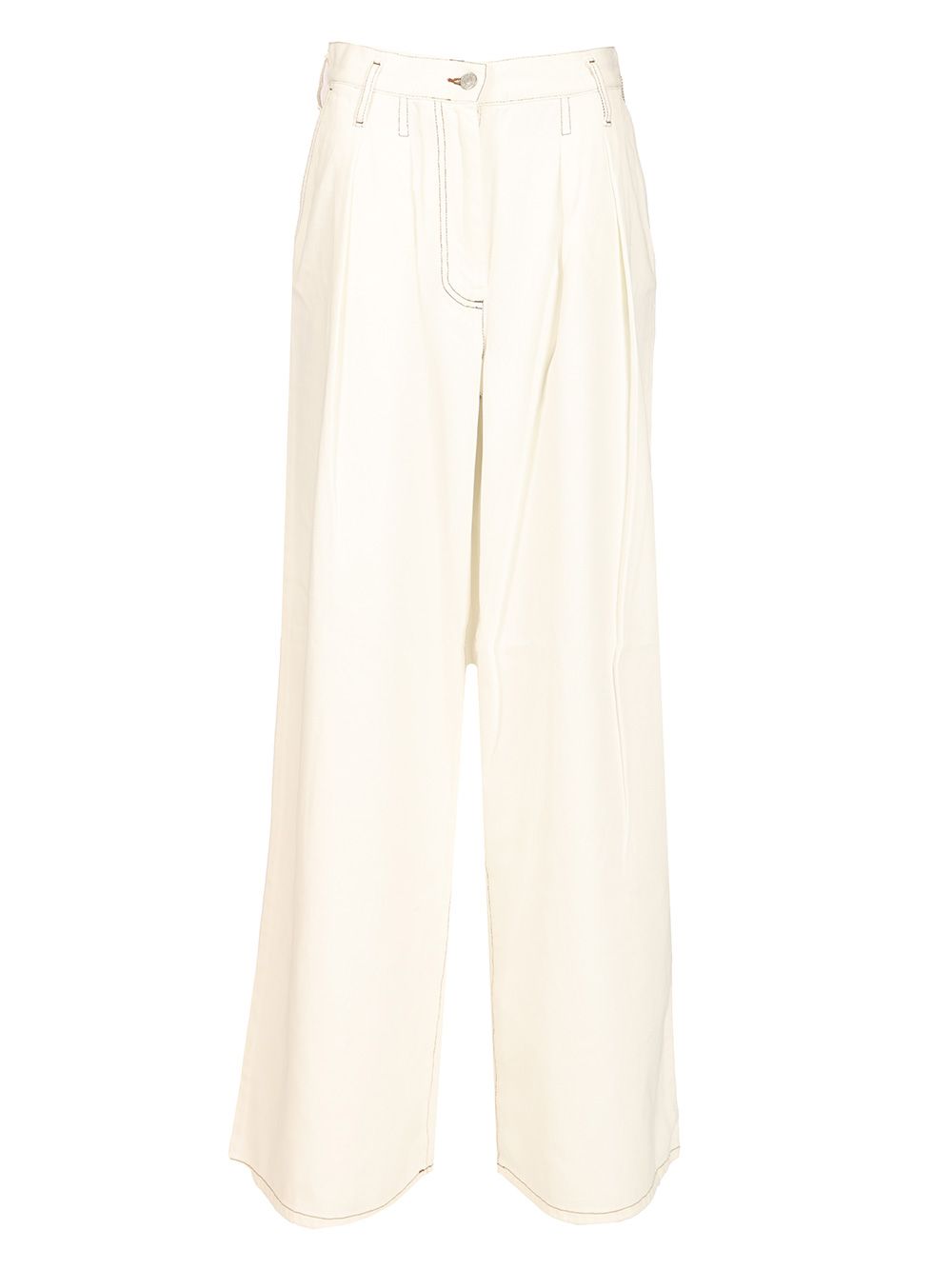 Dries Van Noten Wide Pleated Pants Trousers - White | 0abb652418ecf8ccdc05e9273a448100bb0da16c