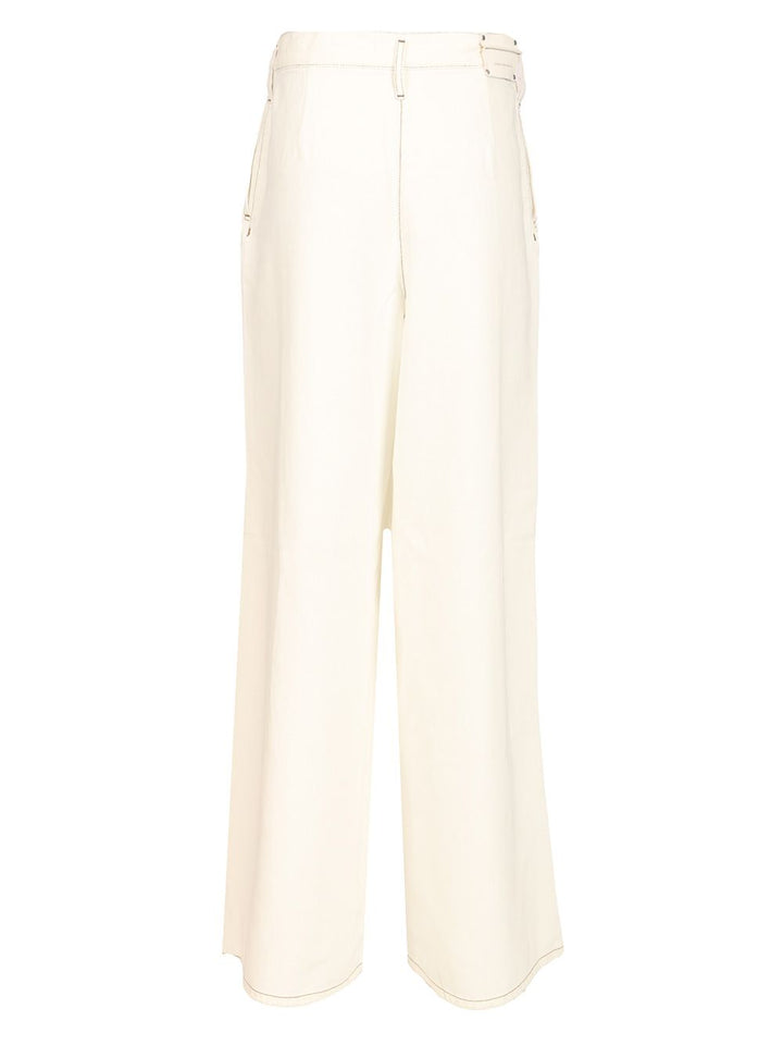 Dries Van Noten Wide Pleated Pants Trousers - White | 0e217b839364c2dffd3d1c305db11e60660ccedc