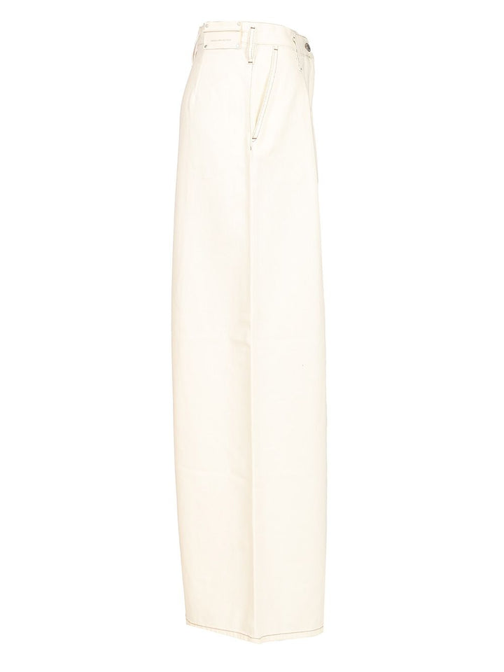Dries Van Noten Wide Pleated Pants Trousers - White | 729028a25b1fc60e54c0de956bb4b1812747afac