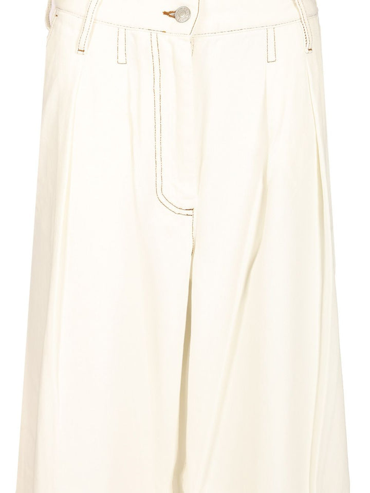 Dries Van Noten Wide Pleated Pants Trousers - White | 850e623e2ef2859c8e30698d30c911d58910527b
