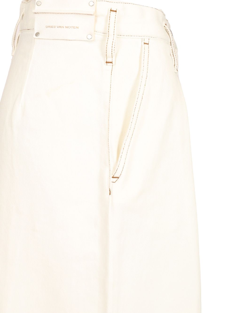 Dries Van Noten Wide Pleated Pants Trousers - White | 88219a1085b5e8be419c72ebc5b2a8e8cba240eb