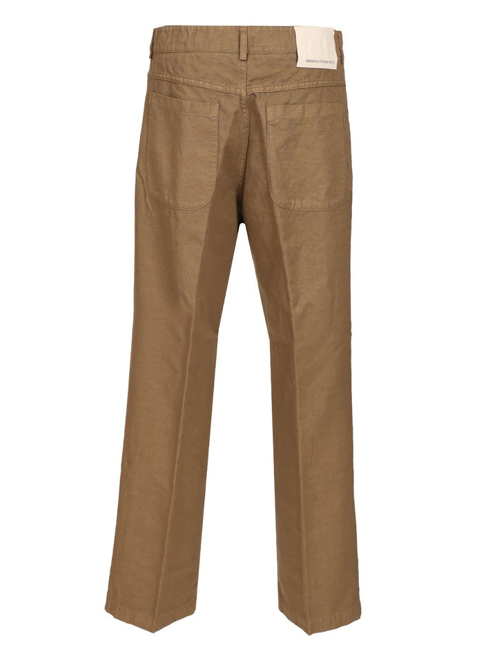 Original Vintage Cotton And Linen Blend Trousers - Brown | d155fbe596b71ea563c6a7379c558f0d561c84ca