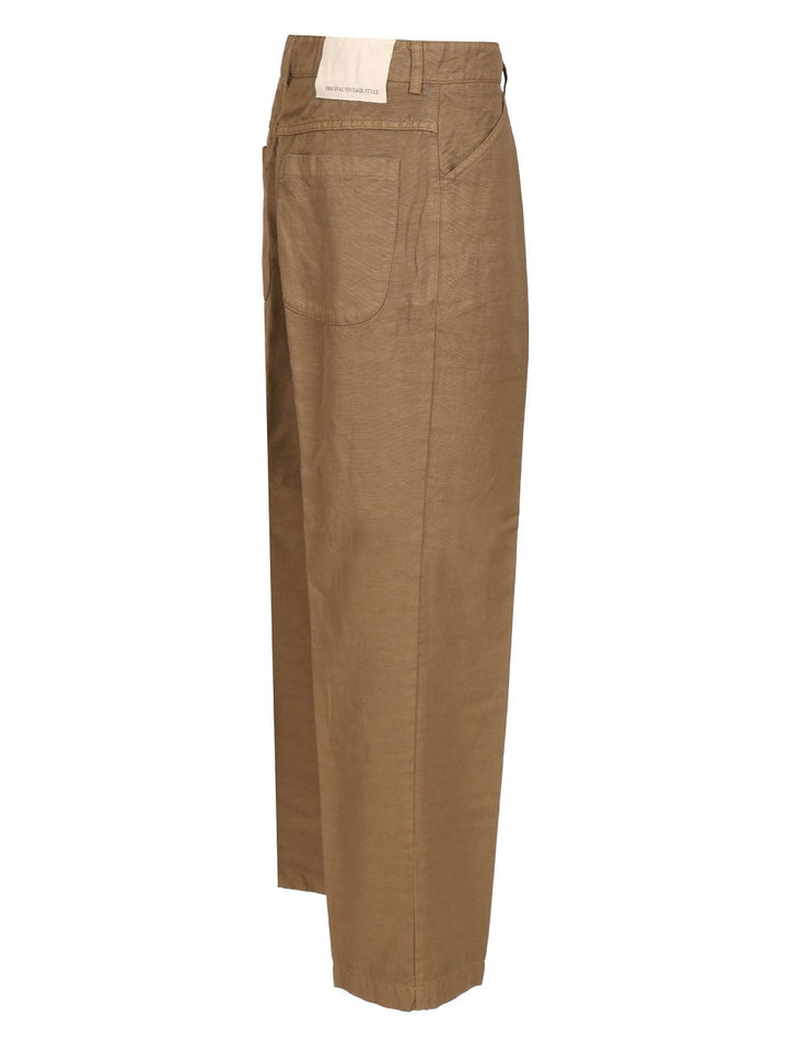 Original Vintage Cotton And Linen Blend Trousers - Brown | e2e83e45127e470d235e9ac8be47f7fb37aa7d63