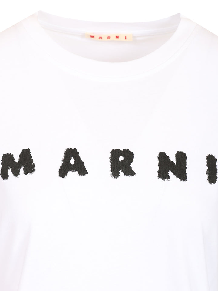 Marni Scribbled Logo T-Shirt - White | 362b687574a2106fd8b497f4c6c1246ed5306557