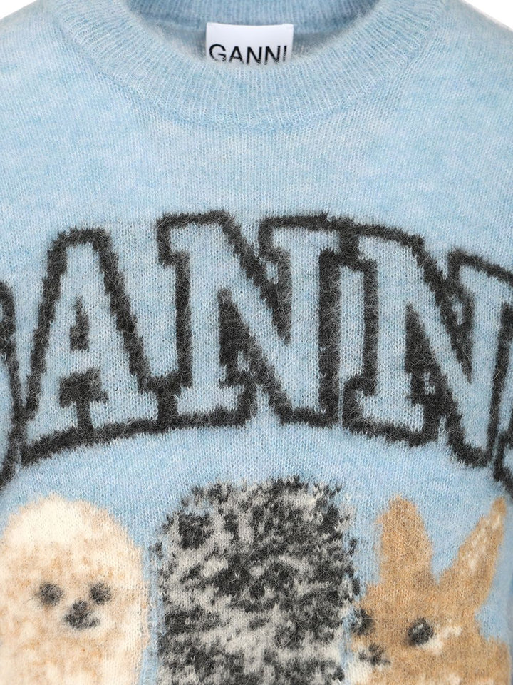 Ganni Alpaca Sweater T-Shirt - Light blue | dd993bfde611e337d39177c49f8db8951c9b18c6