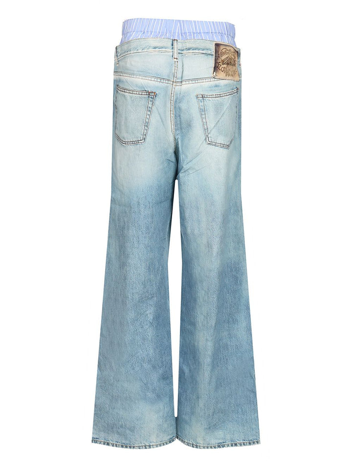 Acne Studios Trompe-L'oeil Print Trousers Jeans - Blue | 5ae9799b373a6267087afc52e7b9a1021154259c