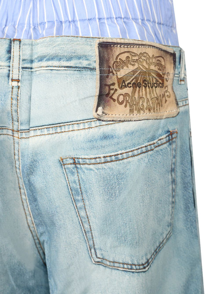 Acne Studios Trompe-L'oeil Print Trousers Jeans - Blue | e30e4c07dfc6f0aeacaf31b670f0f6d4291135bd