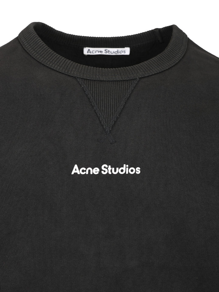 Acne Studios Cotton Sweatshirt Sweatshirts - Black | 18b8f89f7449984c68cc6621539c308f95df2115