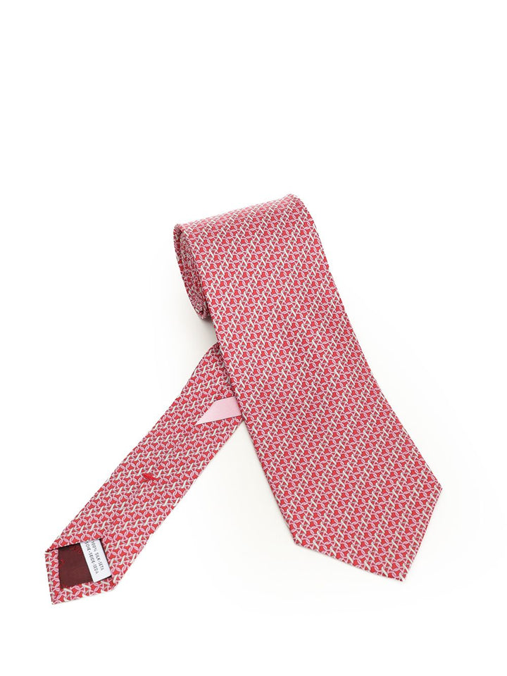 Ferragamo Gancini Print Tie Ties And Bow Ties - Red | a38d6b72ab48bf5add0c71f6c6fe30b03556c9fb