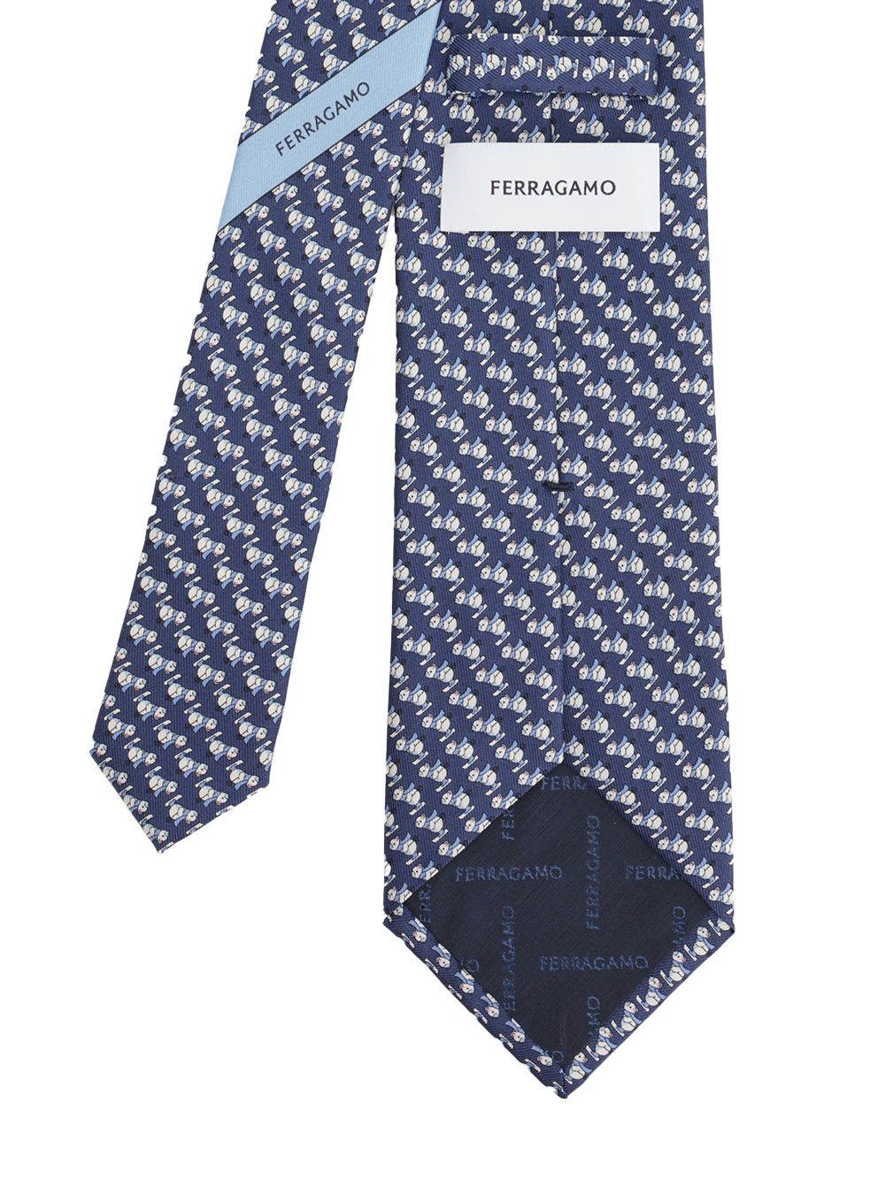 Ferragamo Silk Tie Ties And Bow Ties - Blue | 621d376de2ad34bb1dbeb4d33cd3ef450eb8a934