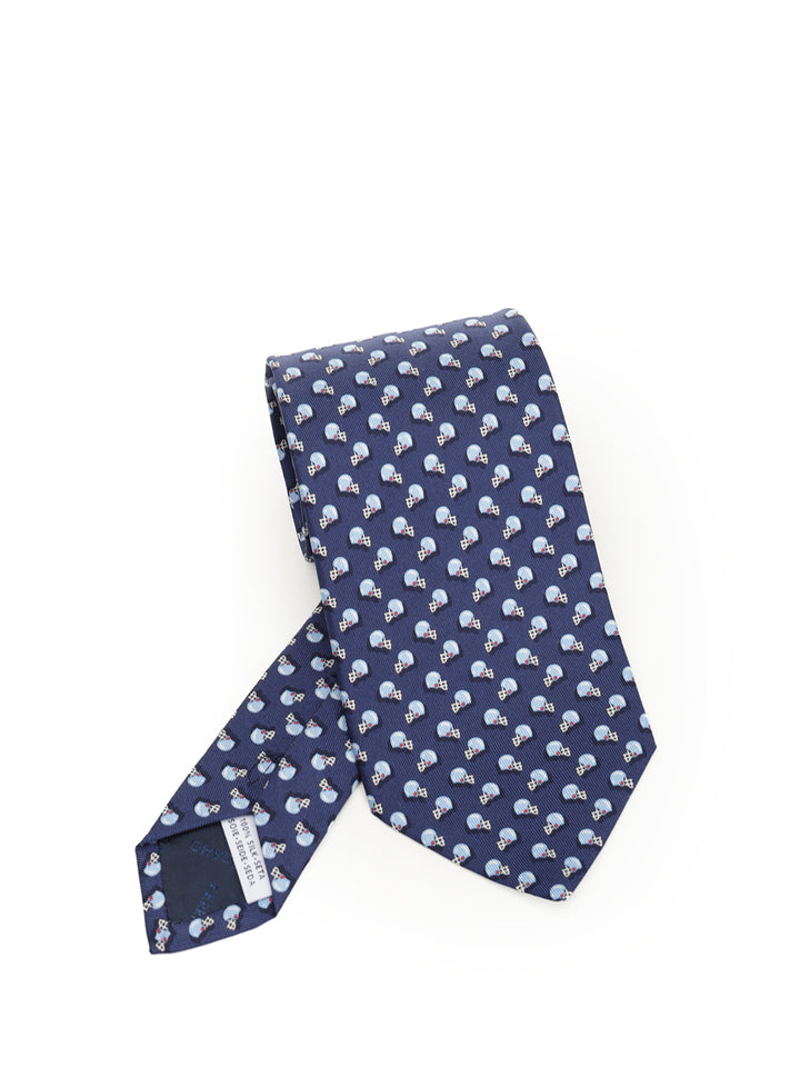 Ferragamo Silk Tie Ties And Bow Ties - Blue | 05458ab09fd9dba6cd6ac900972cd1169ccf7b39