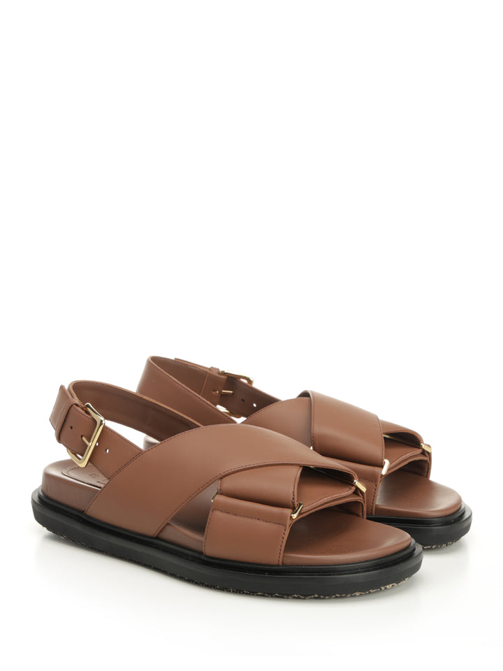 Marni Footbed Sandals - Brown | 1fad40b00c581f3e879fc8e180d379d369258749