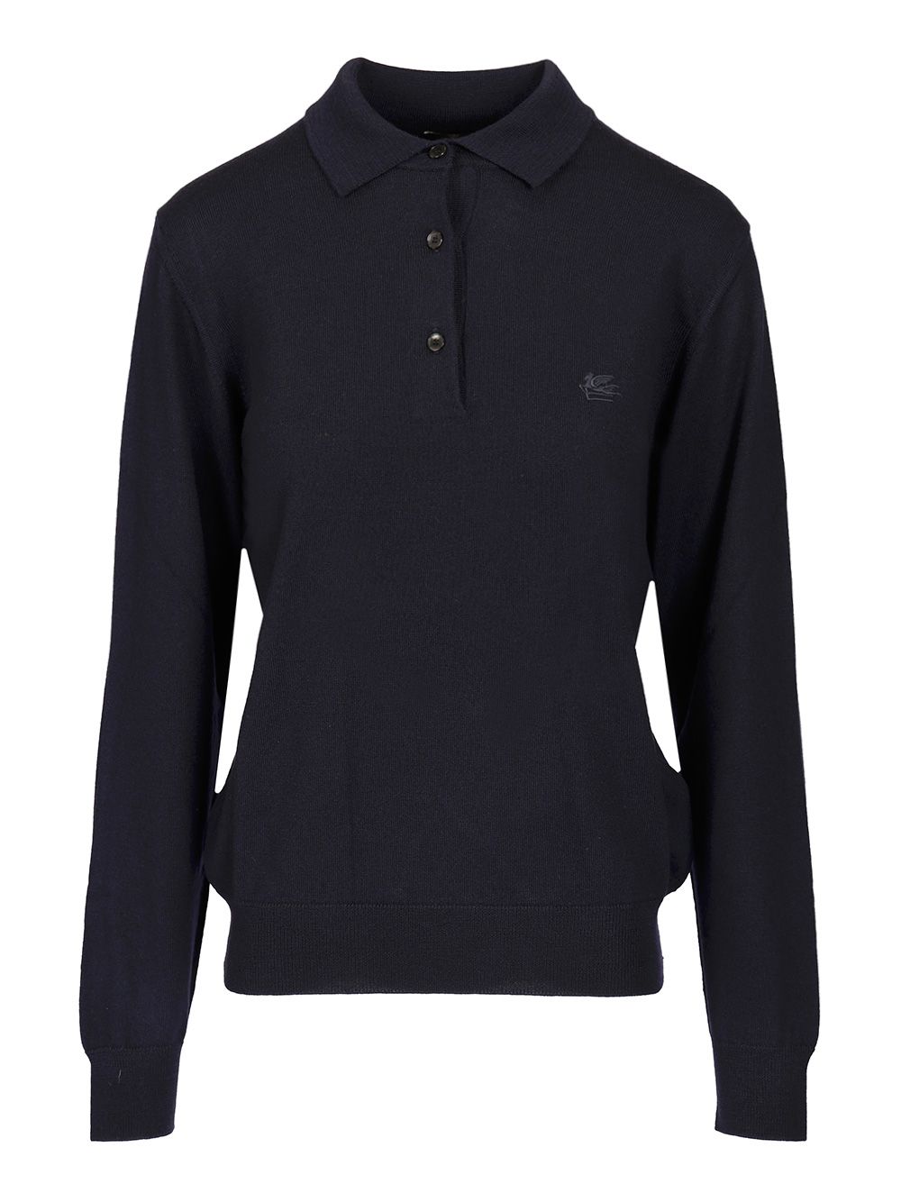 Etro Wool Polo Shirt Knitwear - Blue | 57333e70fc00eed0dd37832bbb80dc17330a8c1e