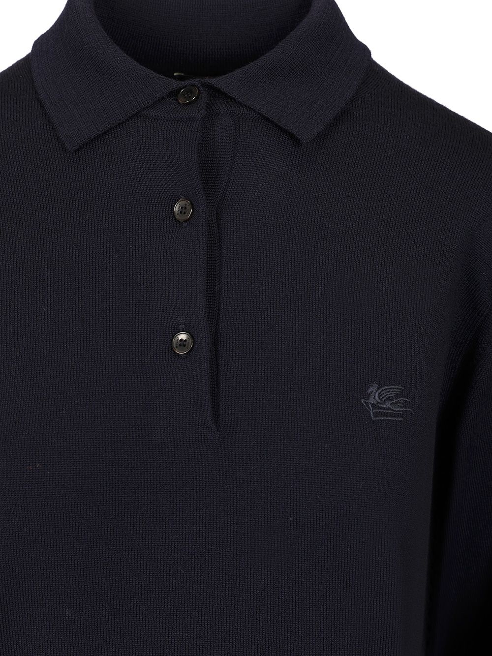 Etro Wool Polo Shirt Knitwear - Blue | 30c3af9aa94338c28d8e133e86566b073a9b142f