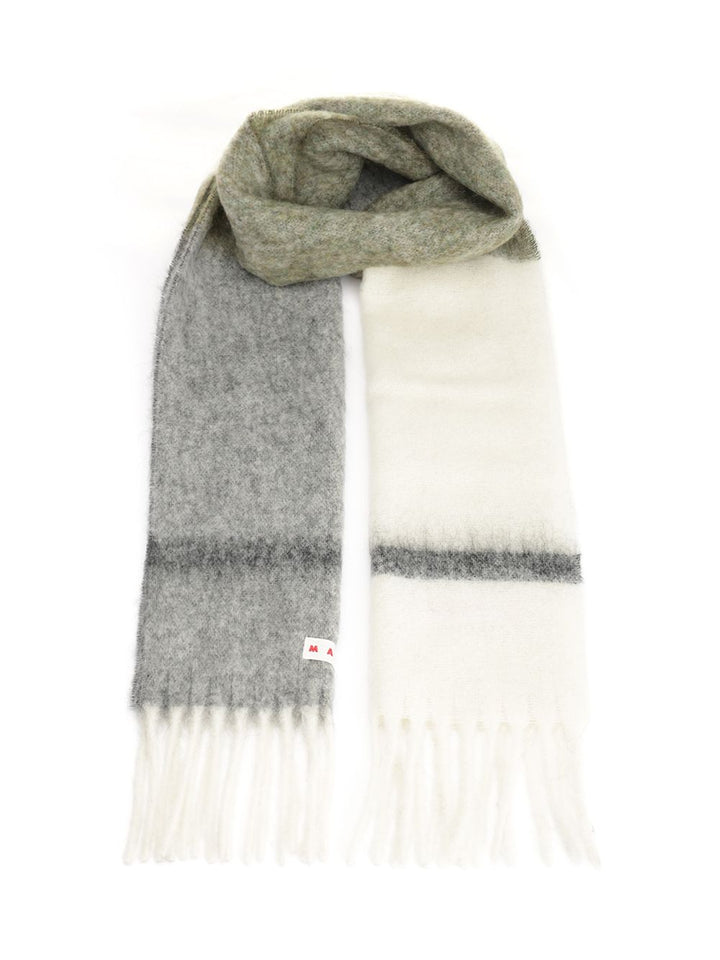 Marni Striped Alpaca Scarf Scarves And Foulards - Grey | aaac70d4b0e622a8a783a6e3f5b18229703bbd1b