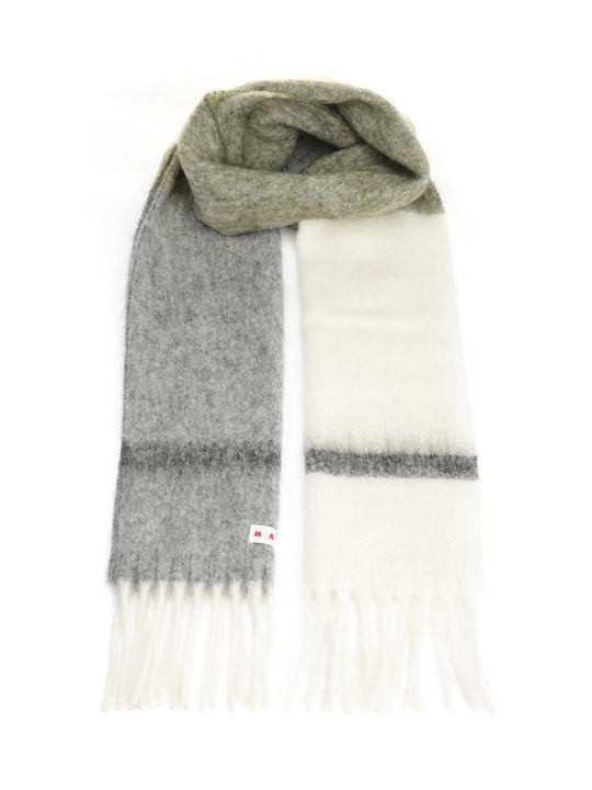 Striped Alpaca Scarf Scarves And Foulards Grey