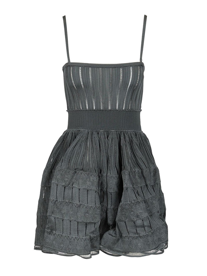 AlaÏA Crinoline Knitted Dress Dresses - Blue | 5a3b2c050691e0a4b32191bce734d7ad29c7dbe5