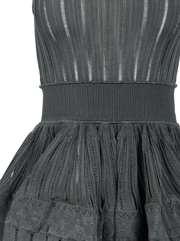 AlaÏA Crinoline Knitted Dress Dresses - Blue | 25a3bf6f6ebb510cc2dcd3c868608a947f0d3fac