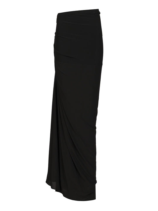 Long Draped Skirt Skirts Black