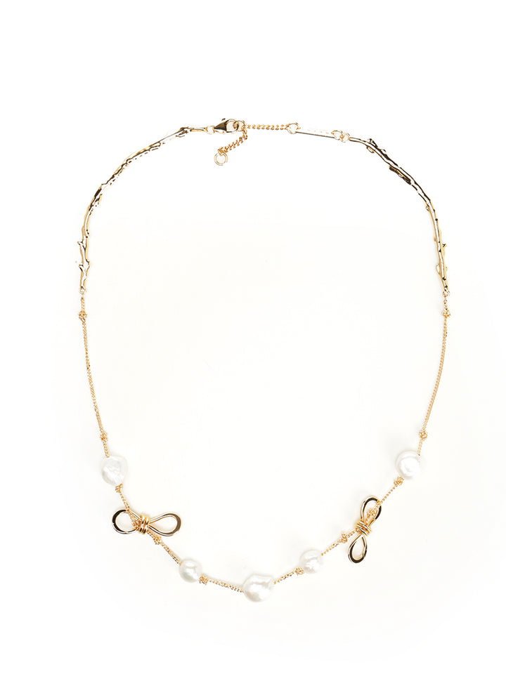 Marni Necklace With Knots And Pearls Jewelry - Gold | eae5dd541e432f1e10dc0a1efba0e2e84e808939