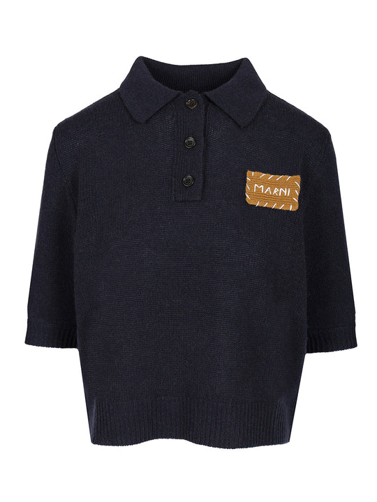 Cashmere Polo Sweater Polo Shirt Blue