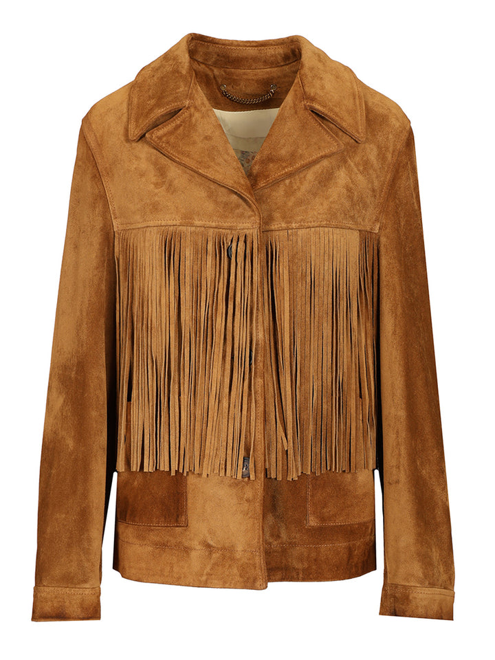 Golden Goose Deluxe Brand Suede Jacket With Fringes Jackets - Brown | 326f318f0280e4c97bc90f791ba12152e8dff214