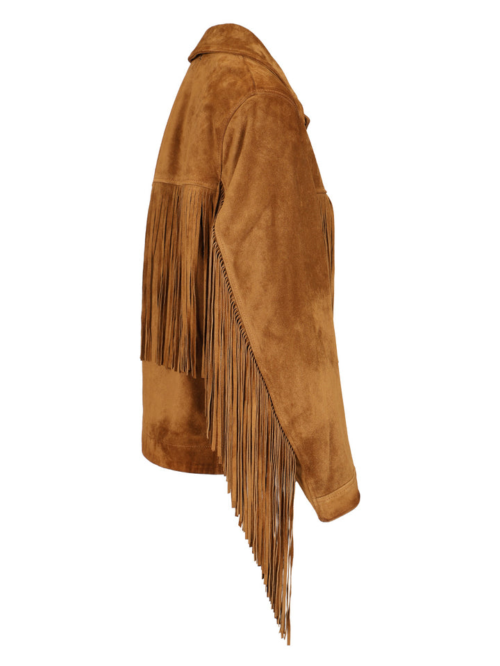 Golden Goose Deluxe Brand Suede Jacket With Fringes Jackets - Brown | e18080c4f628576edf6e045cd7b110ea6ffe496b