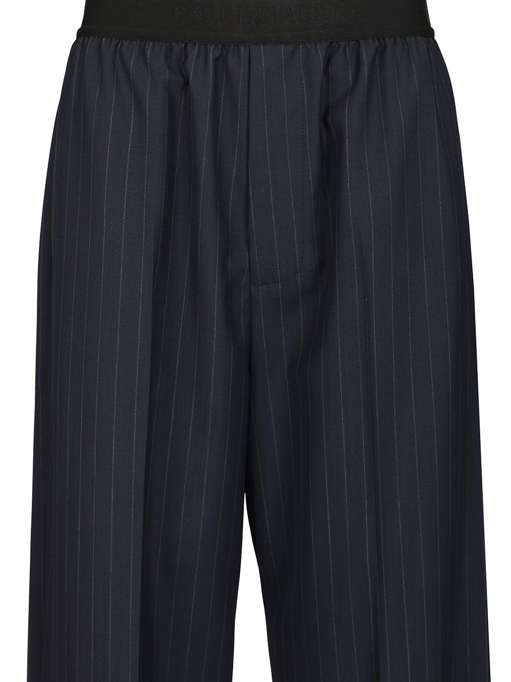 Balenciaga Pinstriped  With Elasticated Waist Trousers - Blue | 71e11ff57ca3d30ac612019c5d5c395a61d8f195