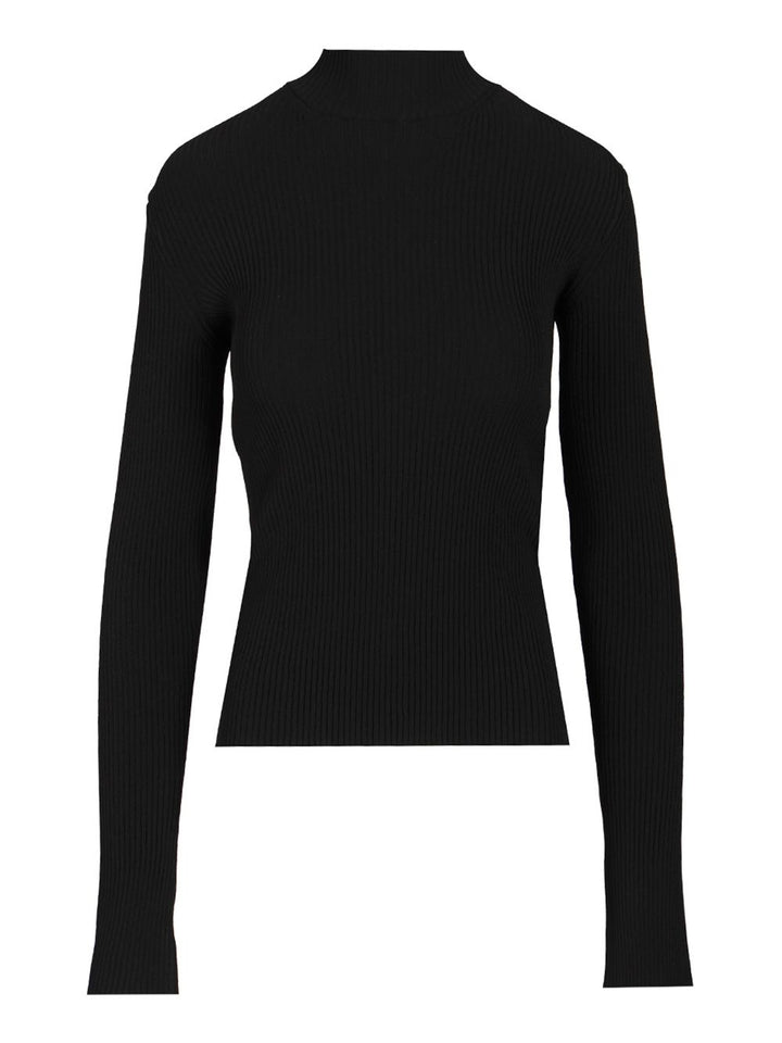 Balenciaga Lace-Up Fitted Turtleneck Knitwear - Black | d27ce1d6a6e8979d5be9c7ec10638ab26a9f6655