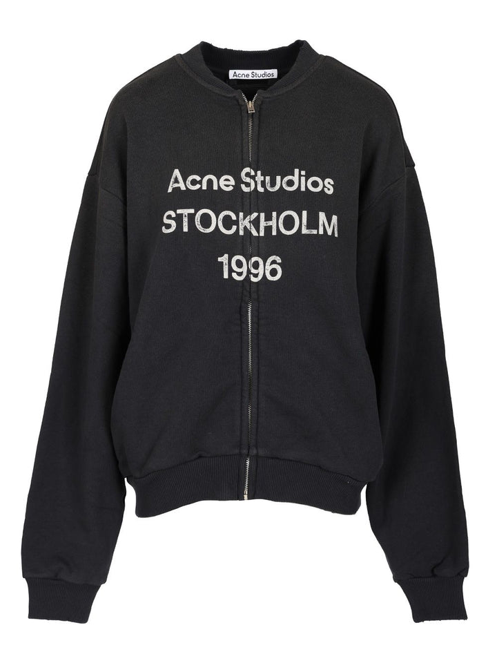 Acne Studios Zip-Up Cardigan Sweatshirts - Black | 33ec9b4222aa80552933502a193cc8668905aa8f