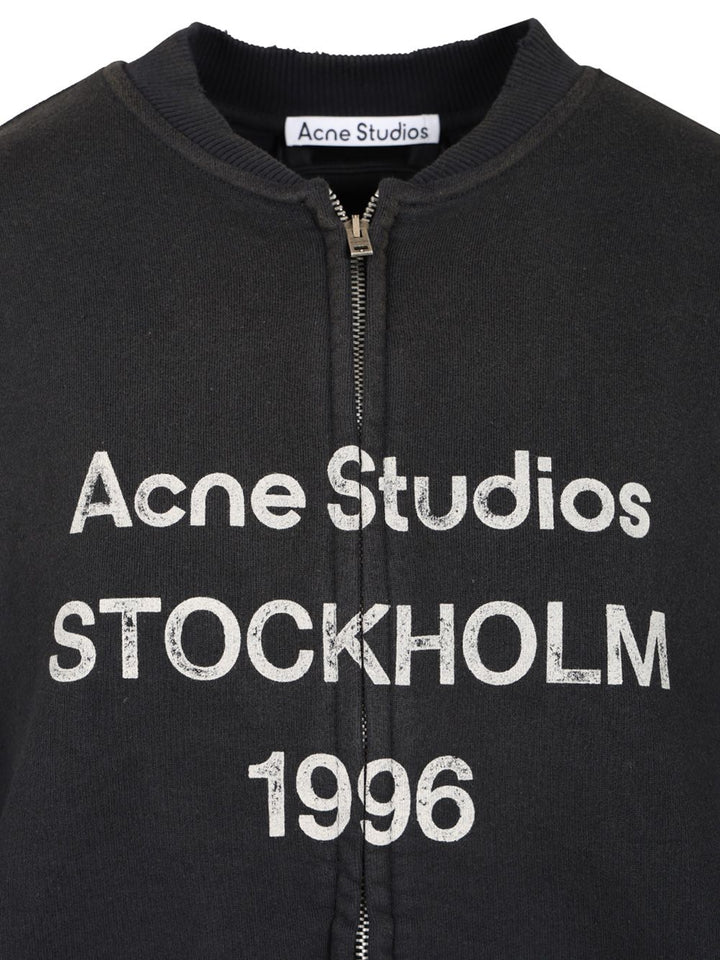 Acne Studios Zip-Up Cardigan Sweatshirts - Black | eef42da4632ee8276b5bea48e616ad10236ef397