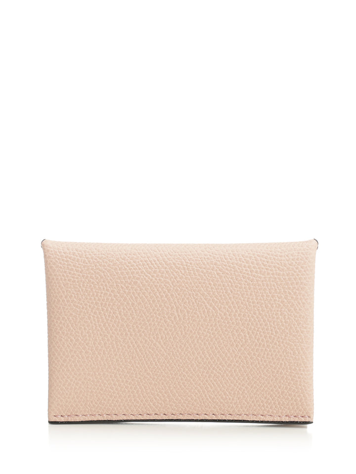 Valextra Button Card Holder Wallets - Rose | 8ab1b6513a9dbf3fb0a6f837072f0a386425c4bd