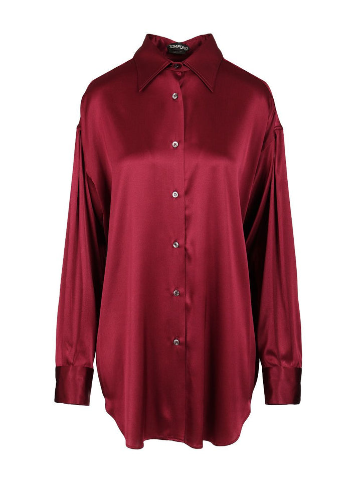 Tom Ford Stretch Silk Satin Shirt Shirts - Red | 9c3b6877a55529e4a7ffd270a91dcb18e210ab1c