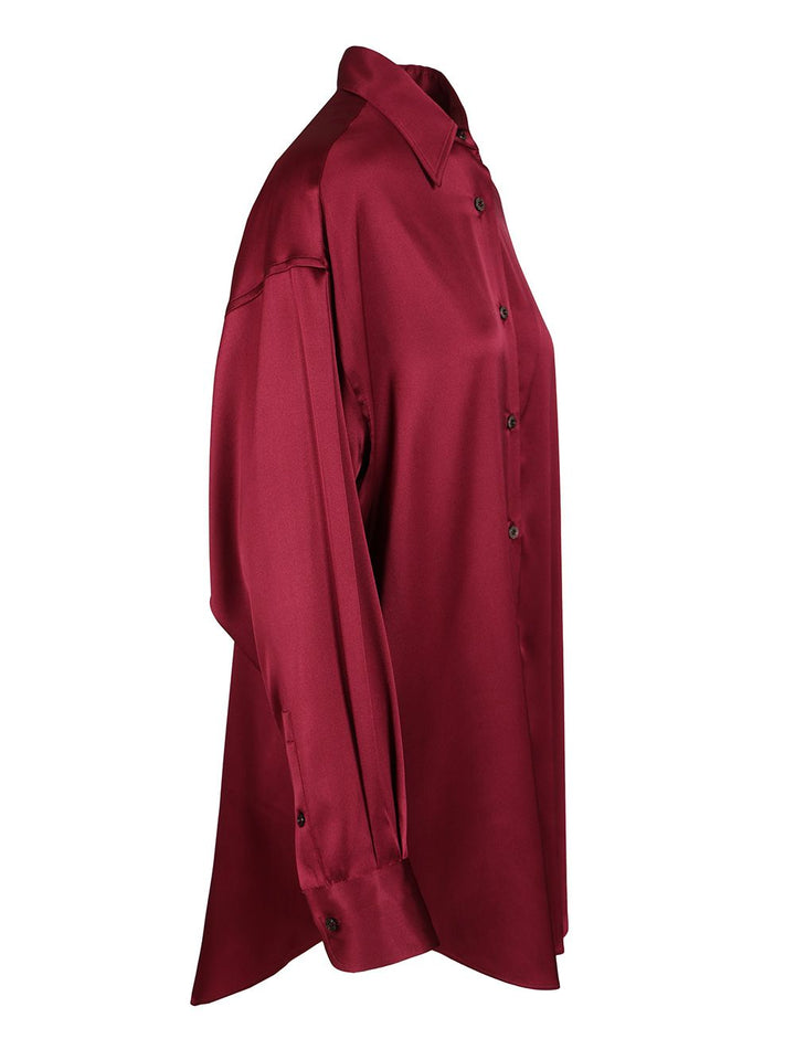 Tom Ford Stretch Silk Satin Shirt Shirts - Red | e975db0974790c7c9e599445391f739fa4d78338