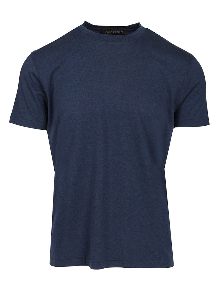 Tom Ford Crew Neck T-Shirt - Blue | af4ee5720fb7f78621b15cf923b28bdc4f3ca89c