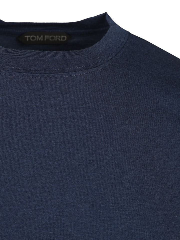 Tom Ford Crew Neck T-Shirt - Blue | 22c63669281c6b3afaa9fb3d820b73583759c602