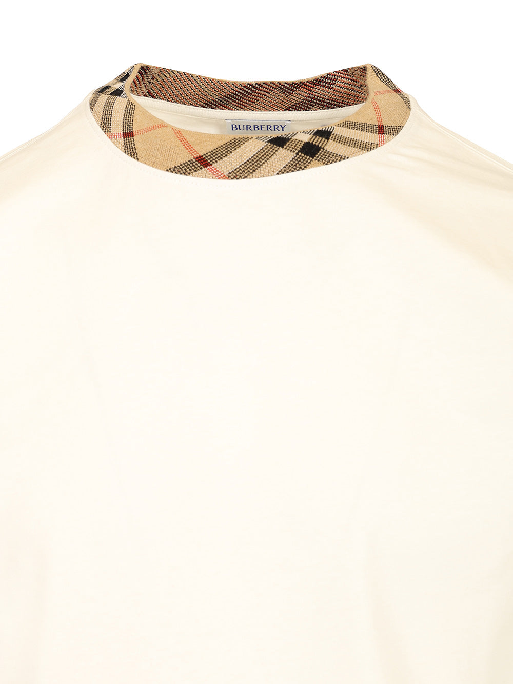 Burberry Check Trim Cotton T-Shirt - White | e4cd53970ecb591855aa5239909a8d87822bc02d