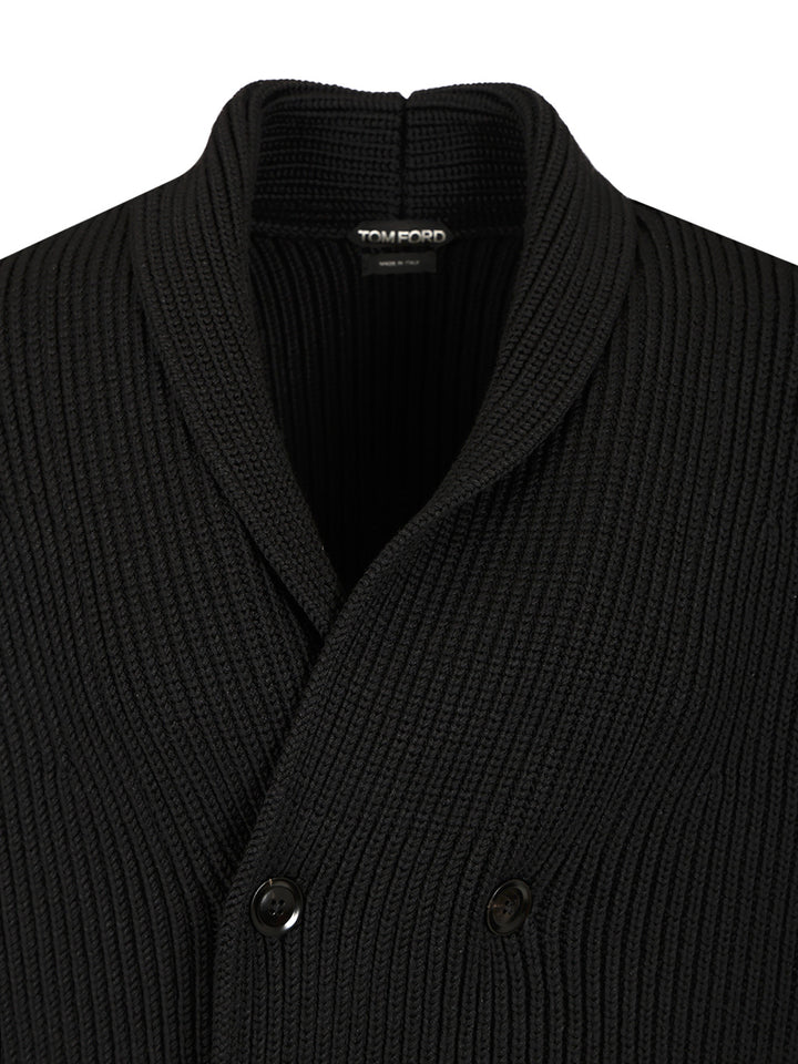 Tom Ford Double-Breasted Cardigan Knitwear - Black | 3230fe3c8d42df9530974454779d192e3bbec59f