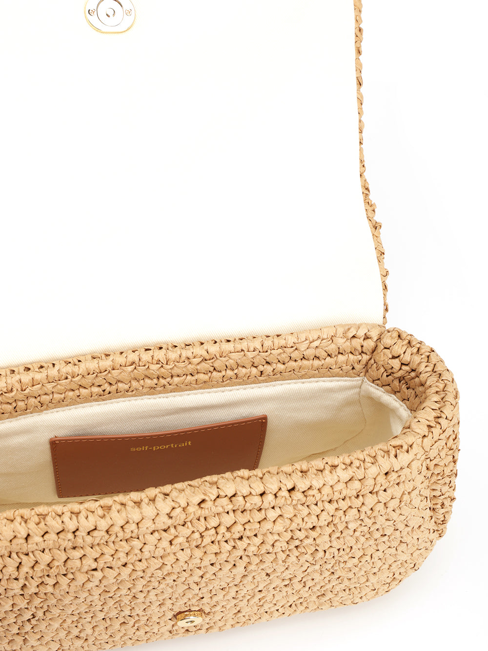 Self-Portrait Raffia Bow Charm Shoulder Bag Handbags - Brown | 5fa92902baa0359b78b966f0f179e3860aeeea88