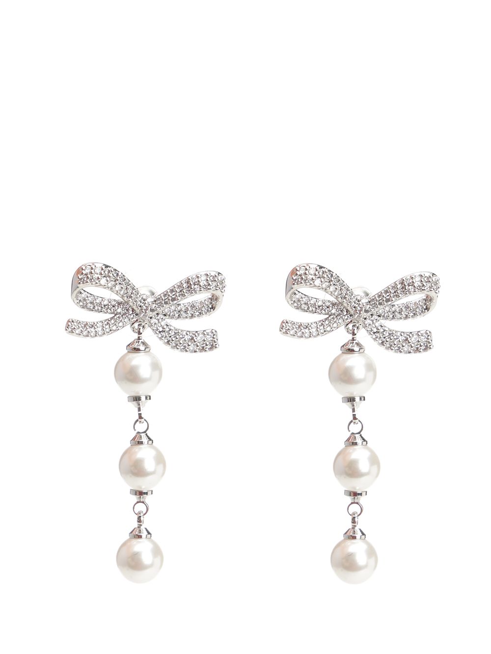 Self-Portrait Tiered Pearl Bow Earrings Jewelry - White | a2ea594afc09158efbee3f57ef39519aebffa3b4