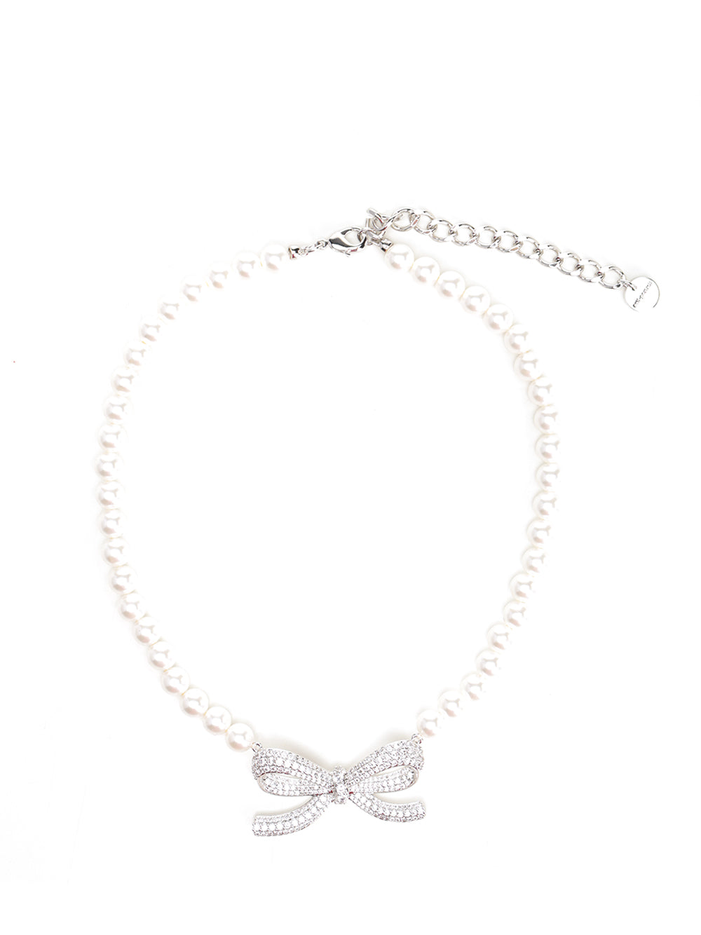 Self-Portrait Pearl Bow Necklace Jewelry - White | f7bc43d94050ee2546817c92f0921b4344c2c2fb